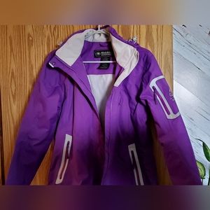 Woman’s WETSKINS X-TREME Series jacket. Wind/water resistant. Purple. Small